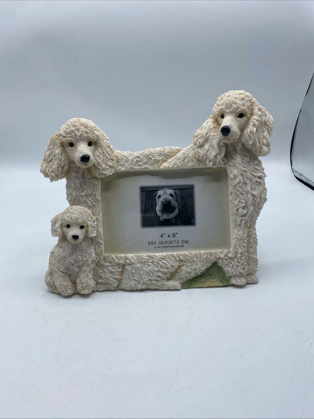 Poodle Picture Frame Resin 4x6 Photo Holder figurine 3D Textured Dog Pet - Picture 8 of 8